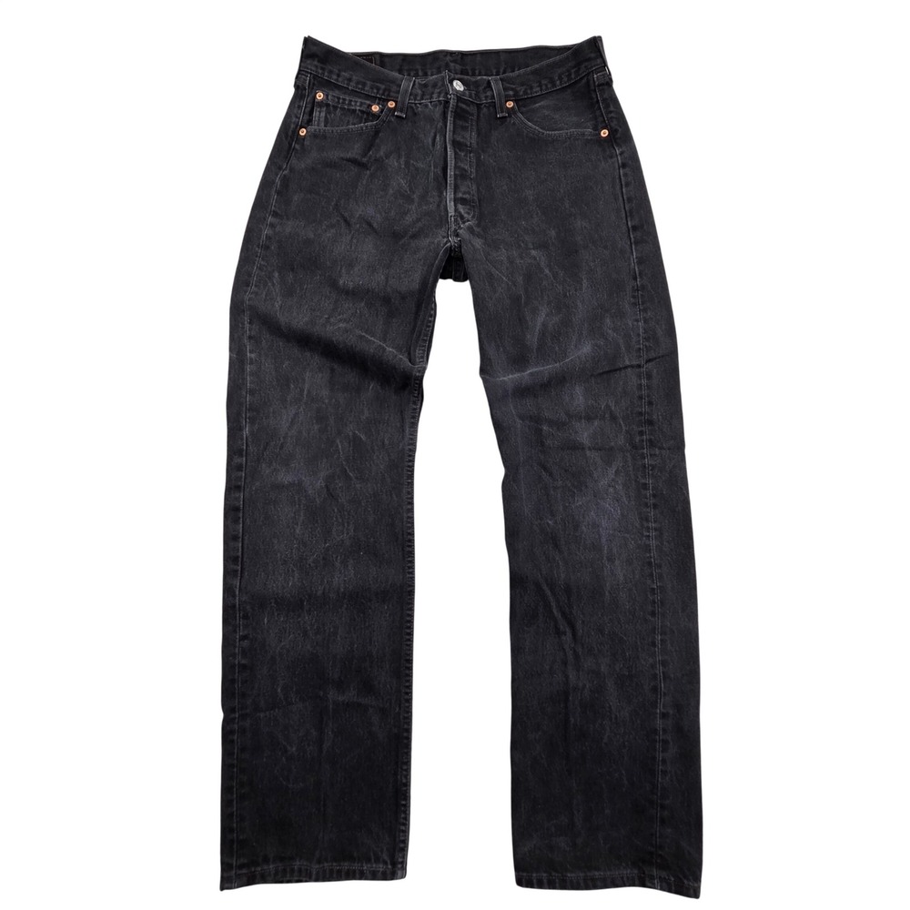 Vintage Levis 501 Button Fly Faded Black Denim Jeans 36x32 Y2K USA MADE